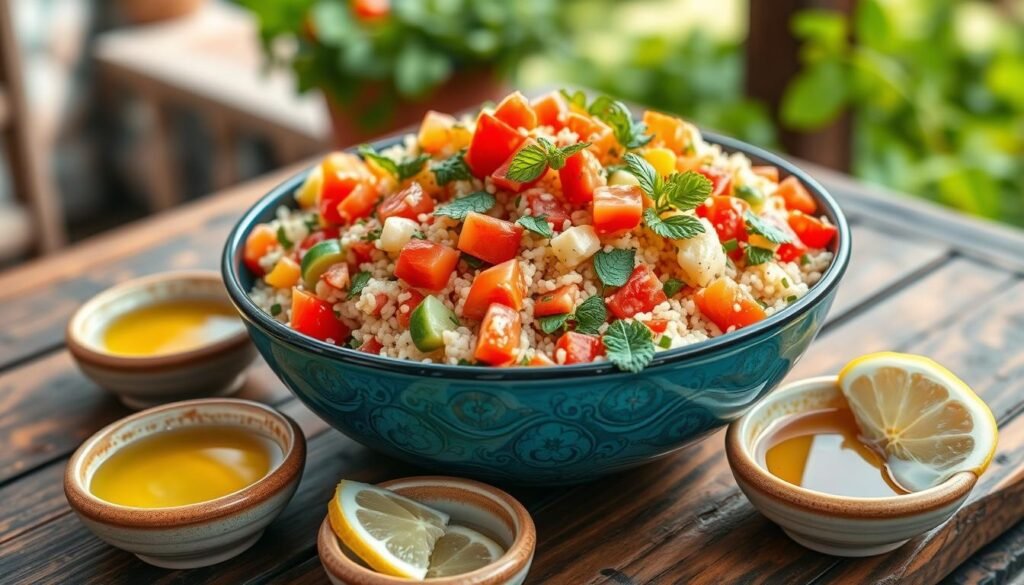 Couscous Salat servieren