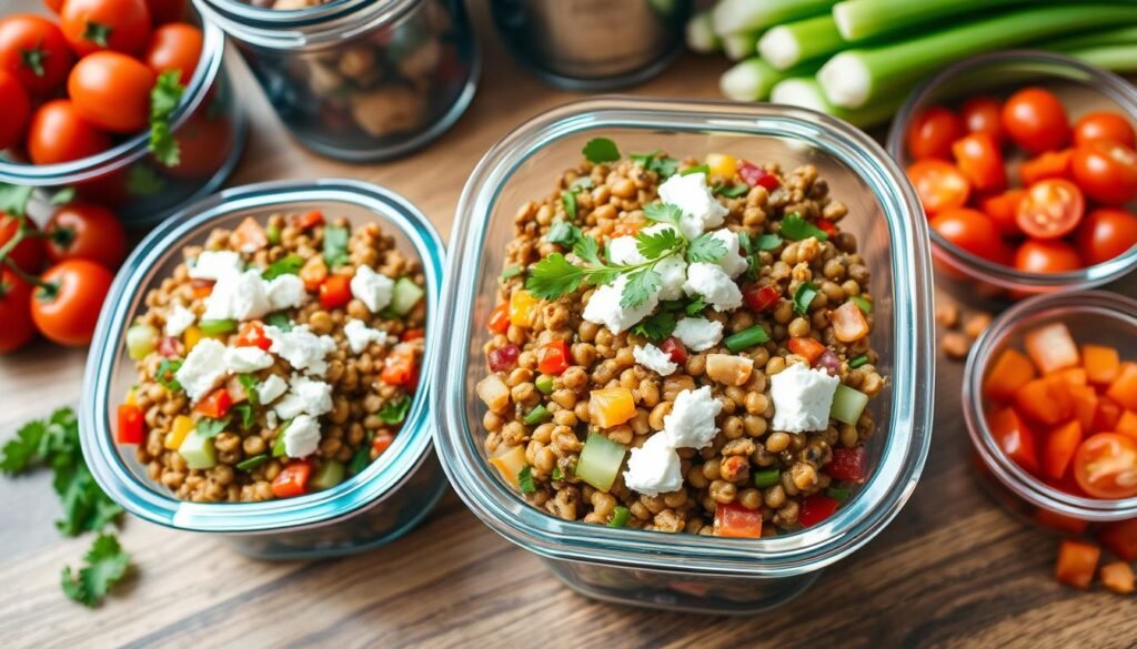 Linsensalat mit Feta prep